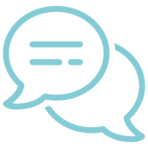 Speech bubbles icon representing friendly communication