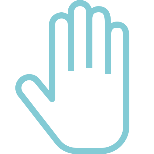 Open hand icon representing respect