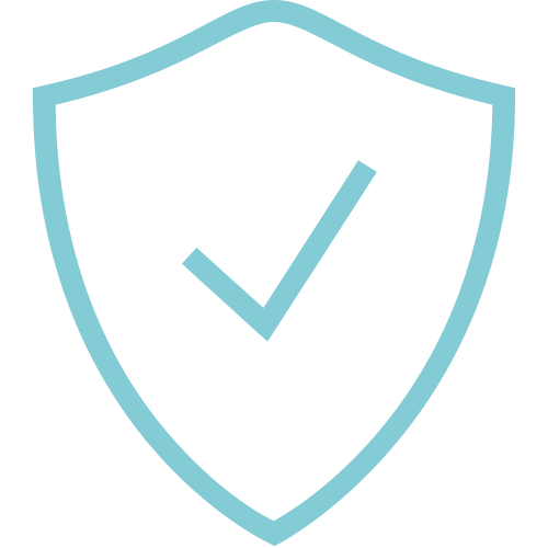 Shield with tick icon representing safety